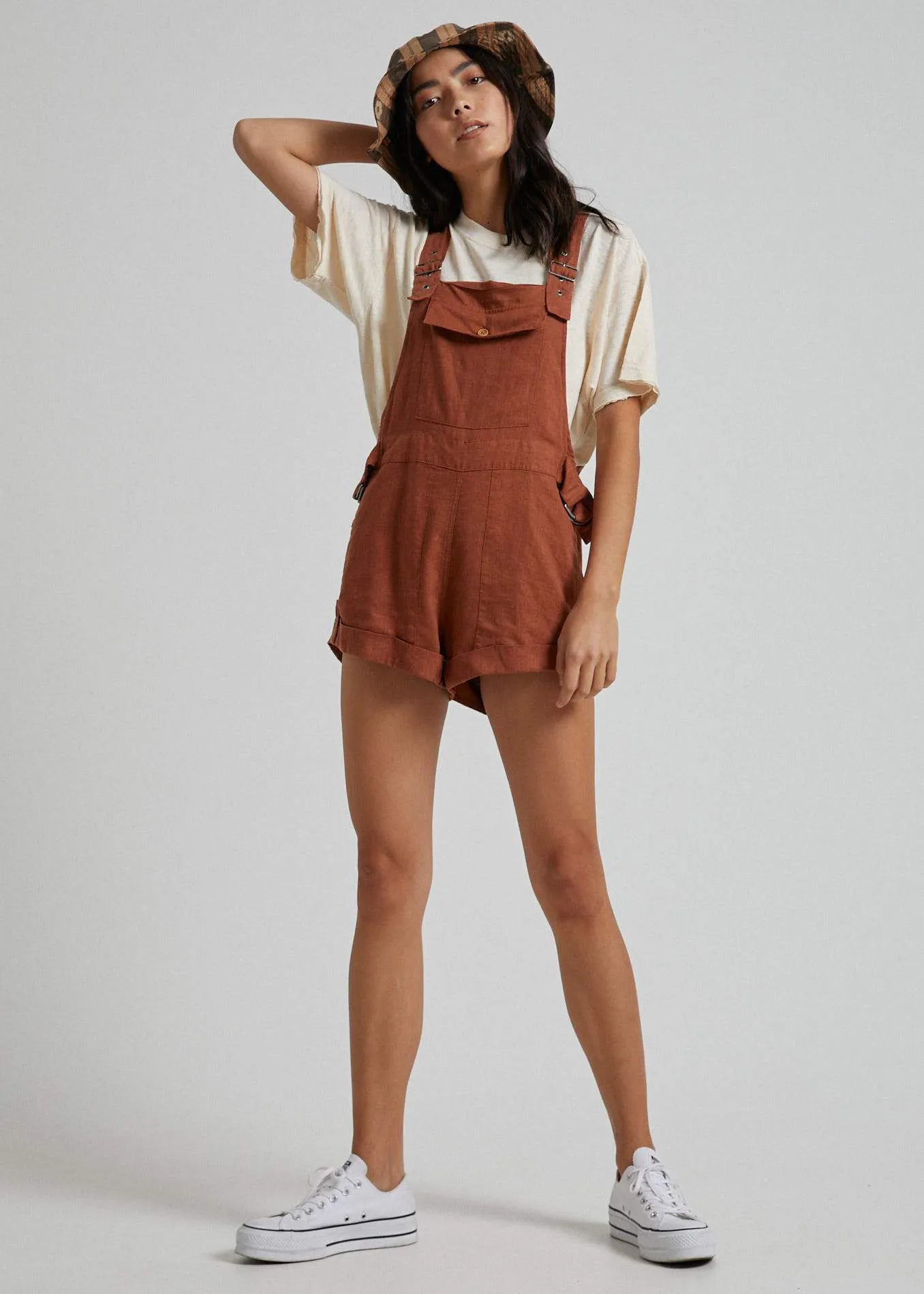 Afends Womens Bri - Hemp Overalls - Ginger