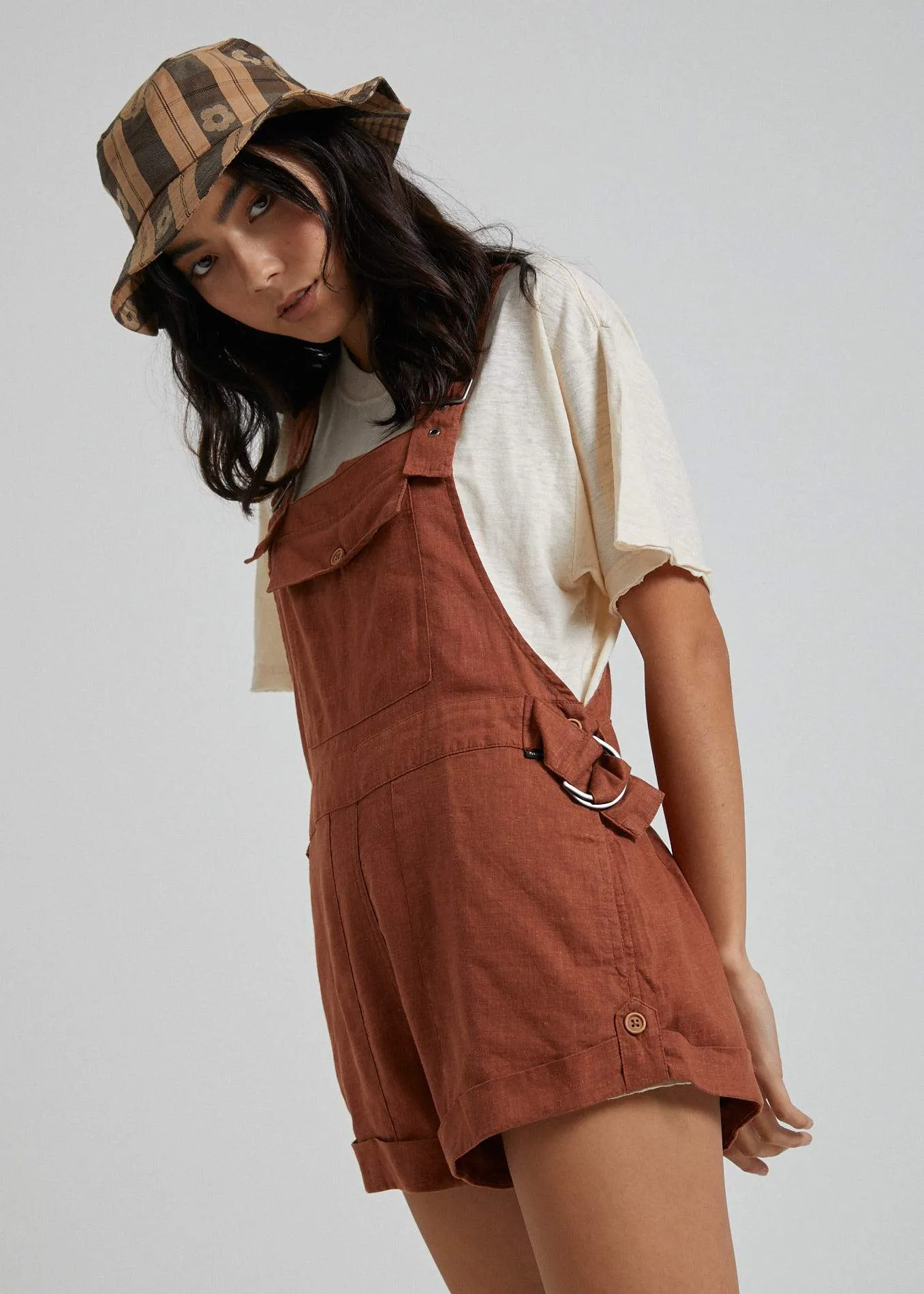 Afends Womens Bri - Hemp Overalls - Ginger