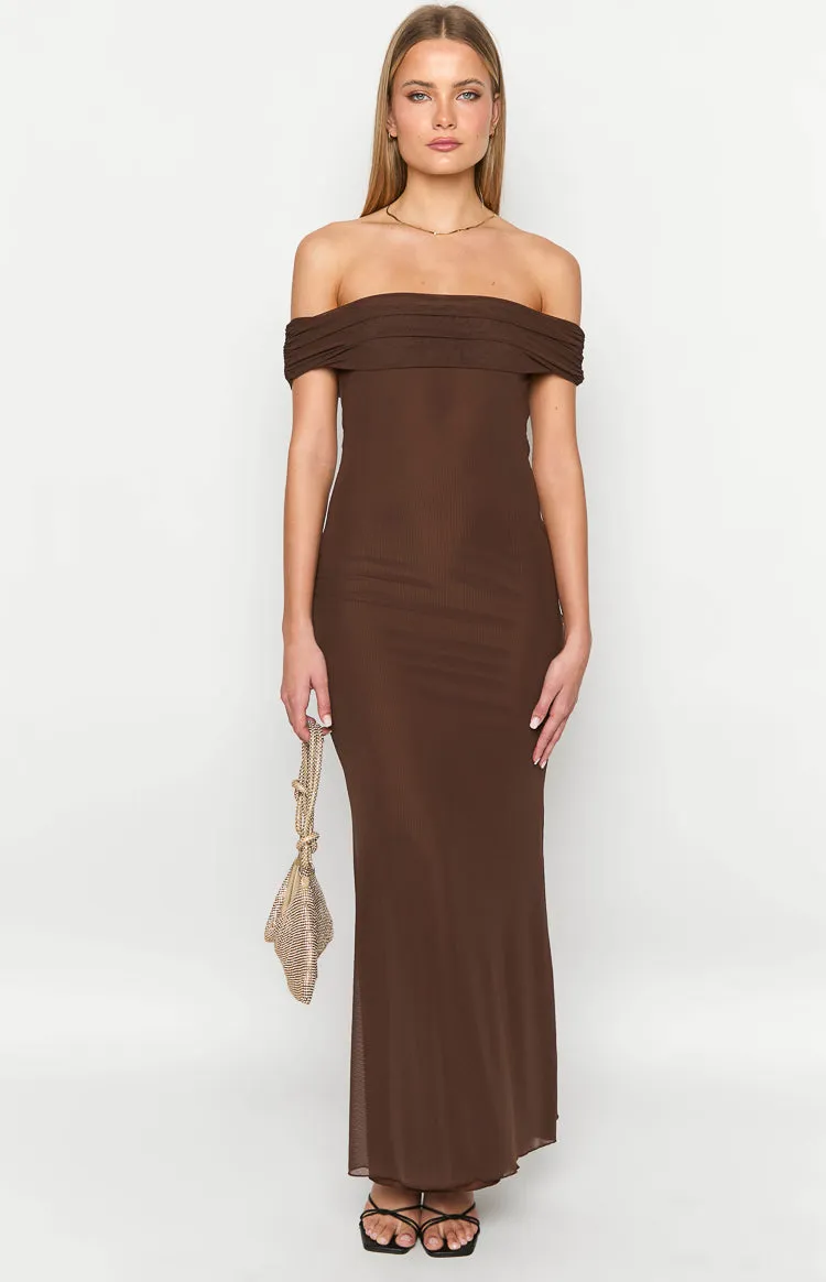 Amabella Brown Maxi Dress