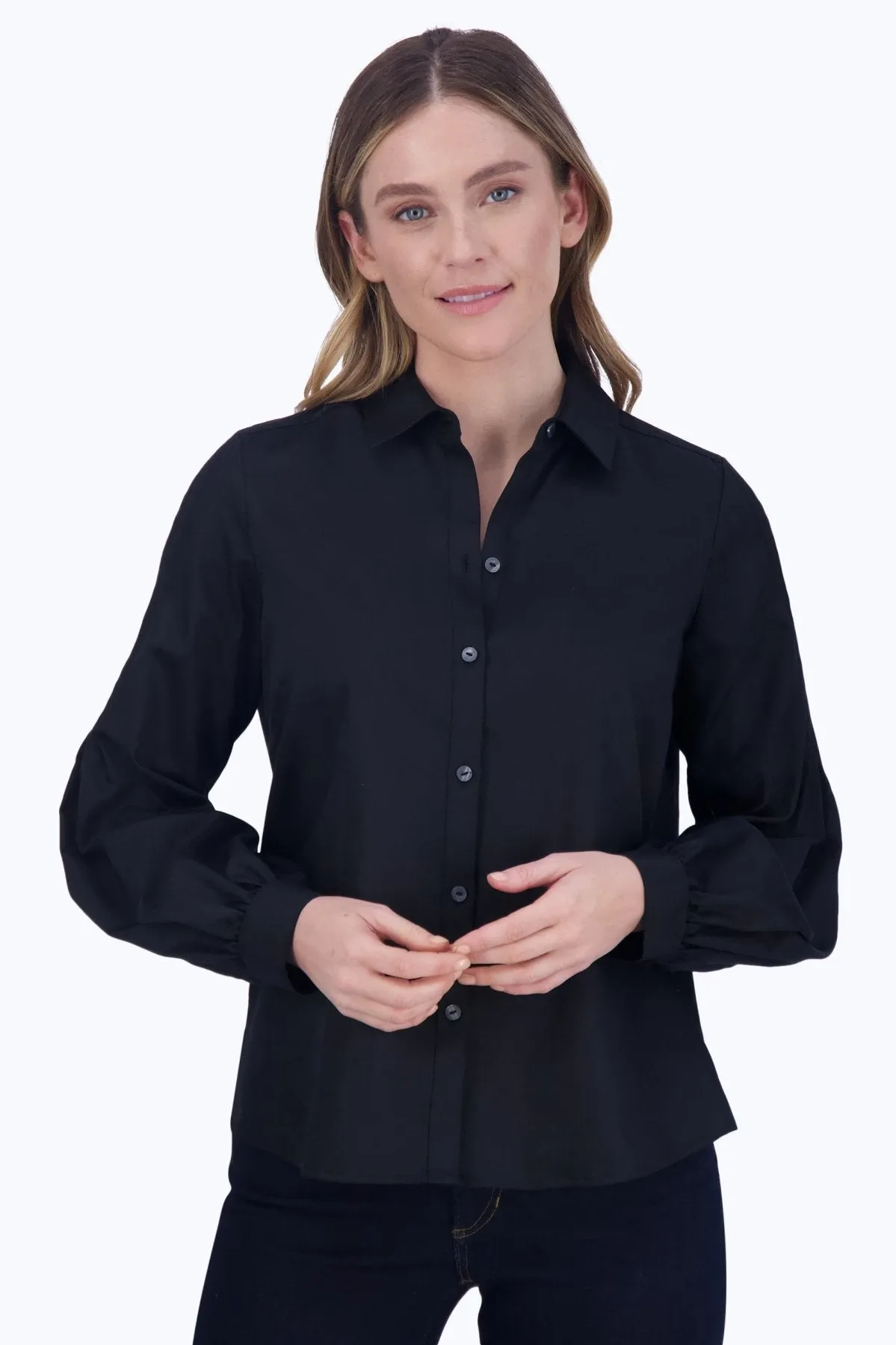 Audrey No Iron Solid Sateen Shirt