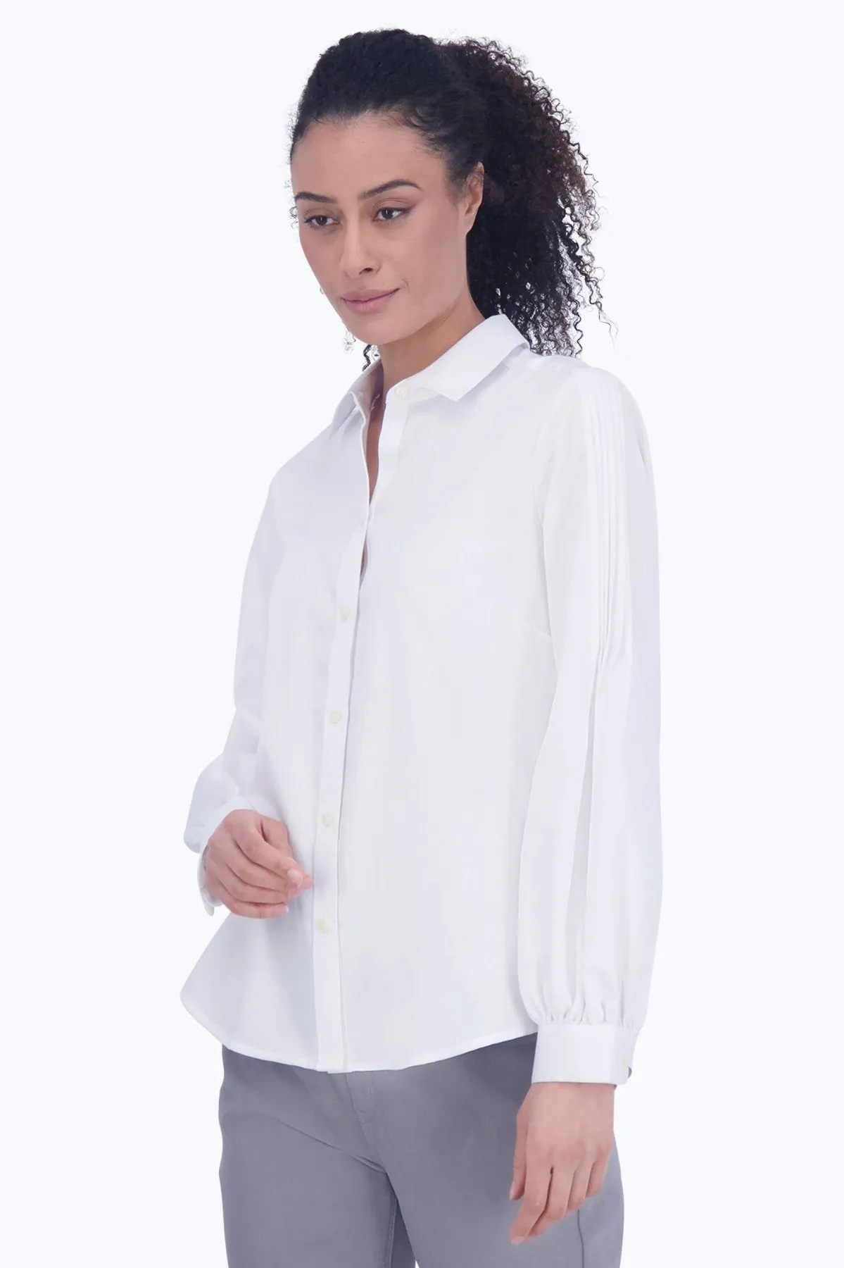 Audrey No Iron Solid Sateen Shirt