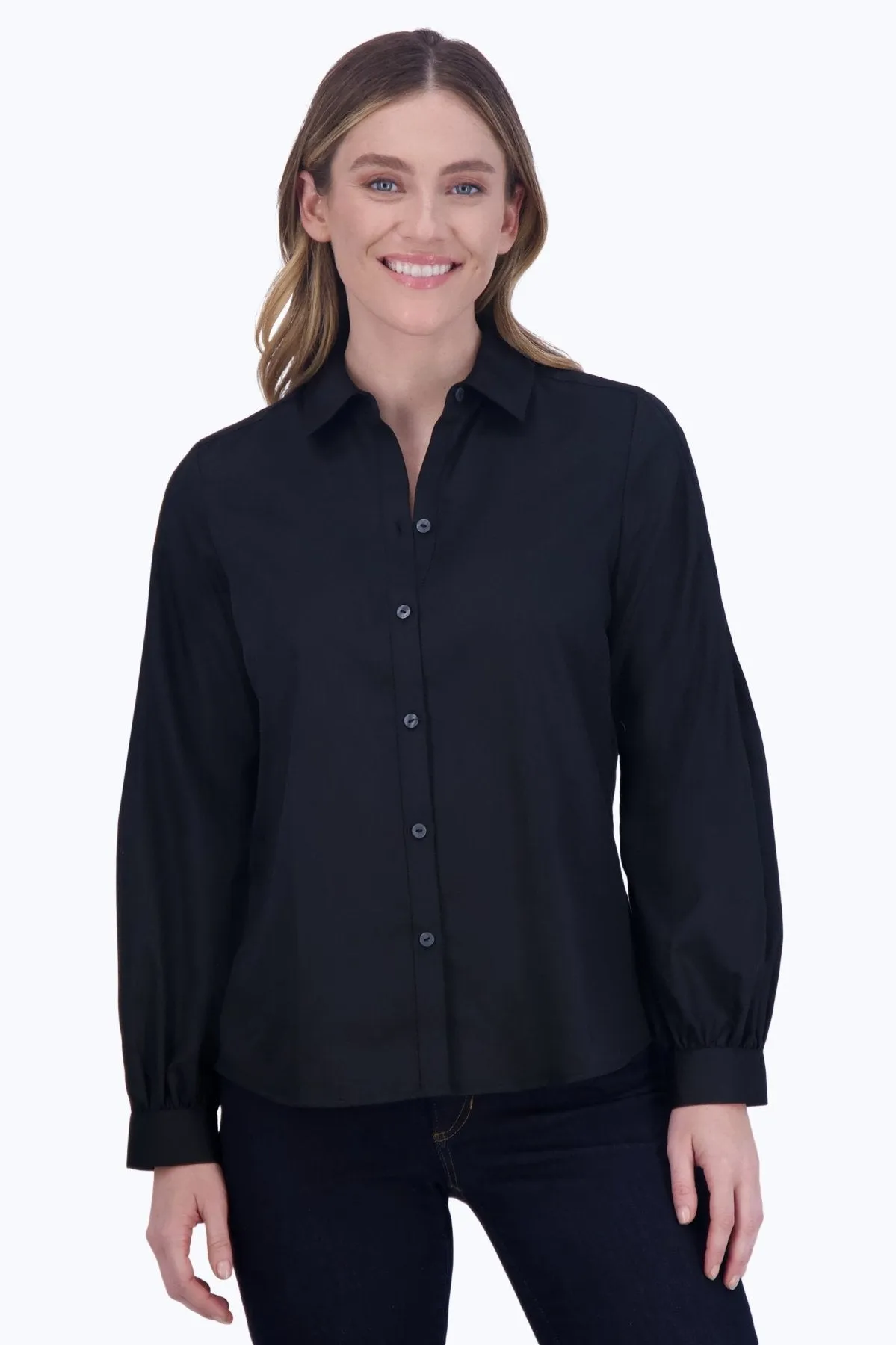 Audrey No Iron Solid Sateen Shirt