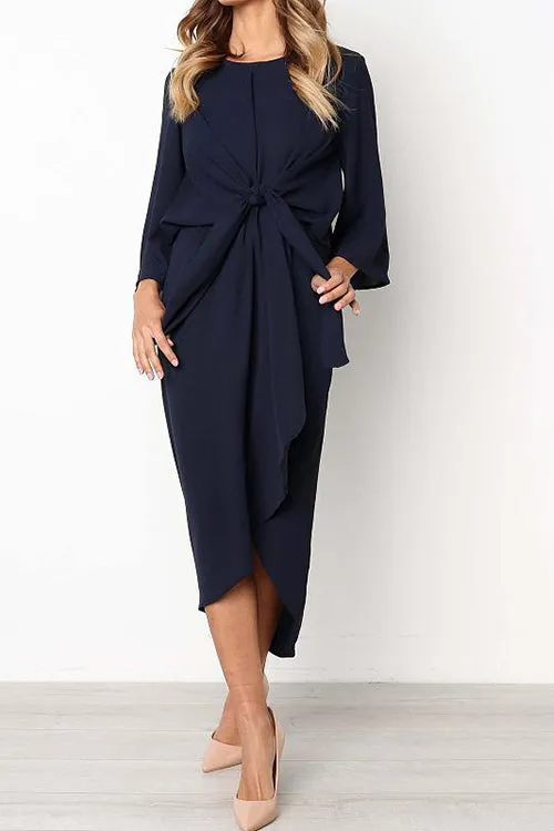 Bandage Fabala Long Sleeves Midi Dress