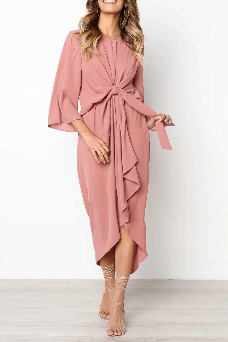 Bandage Fabala Long Sleeves Midi Dress