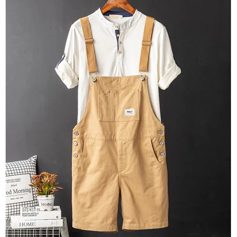 BCKG Men's COLOR-Bib Short Overalls