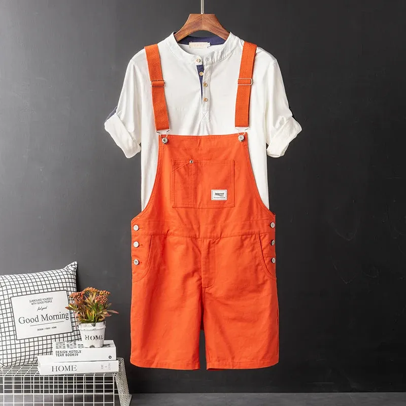 BCKG Men's COLOR-Bib Short Overalls