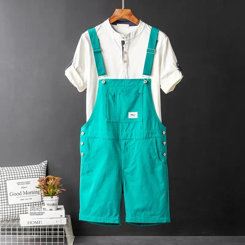 BCKG Men's COLOR-Bib Short Overalls