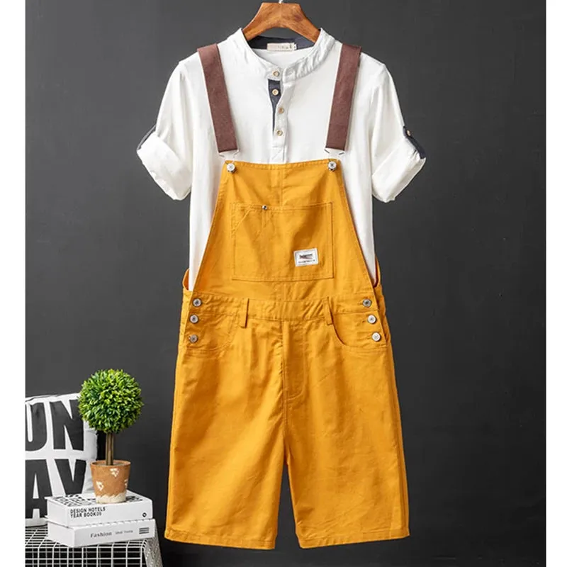 BCKG Men's COLOR-Bib Short Overalls