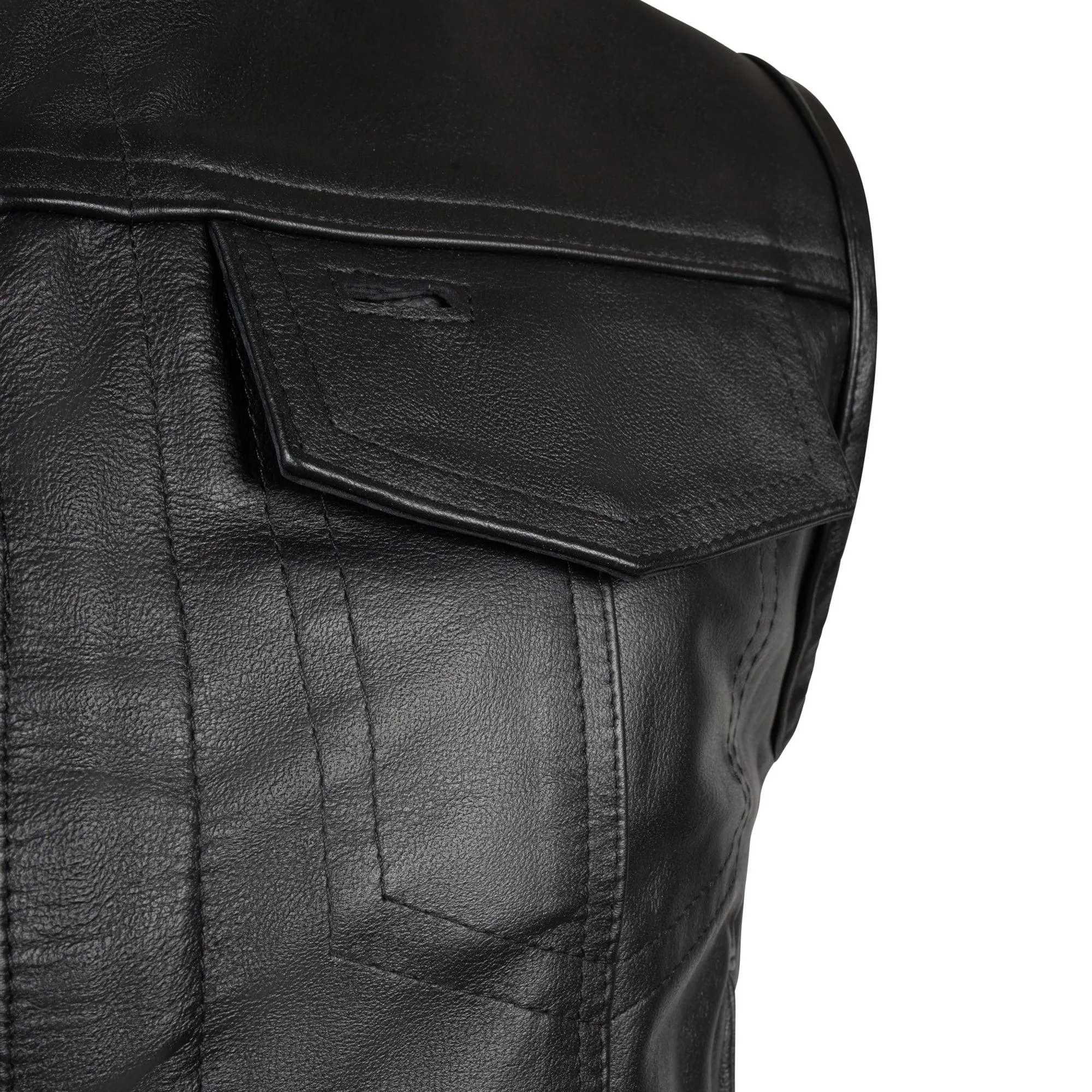 BECK® Mens 566 Black Leather Horsehide Motorcycle Vest