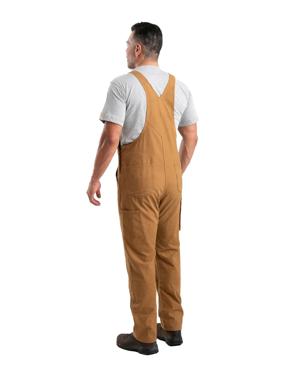 Berne Apparel Mens Highland Flex Unlined Brown Duck Cotton Blend Bib Overall