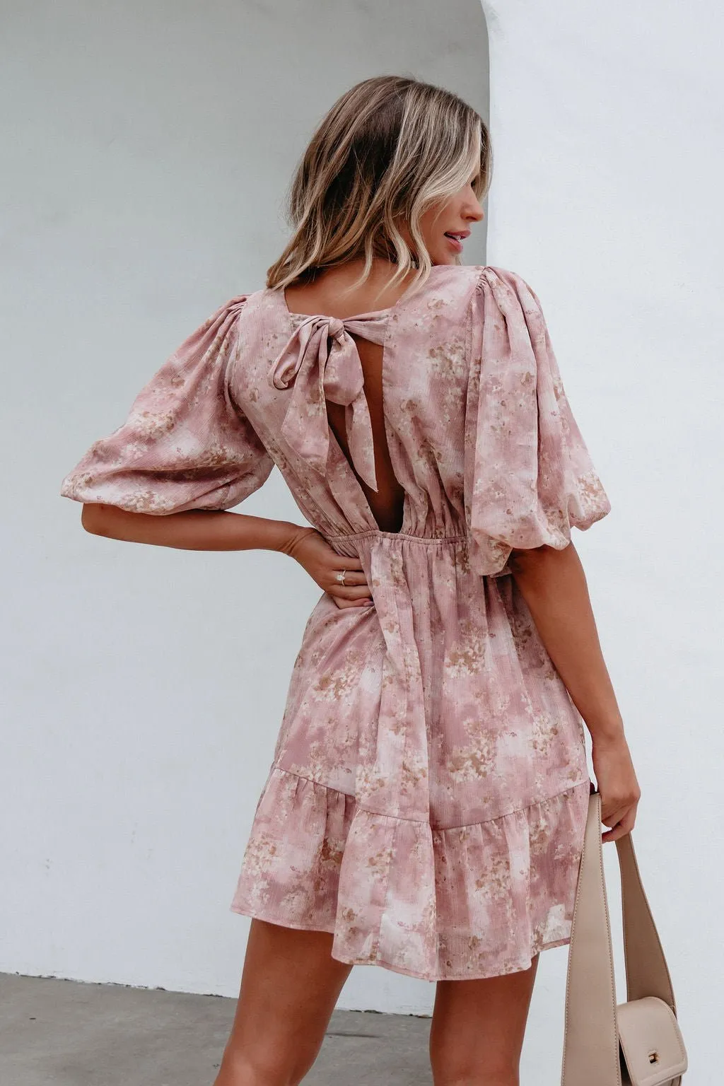 Blush Floral Print Mini Dress - FINAL SALE