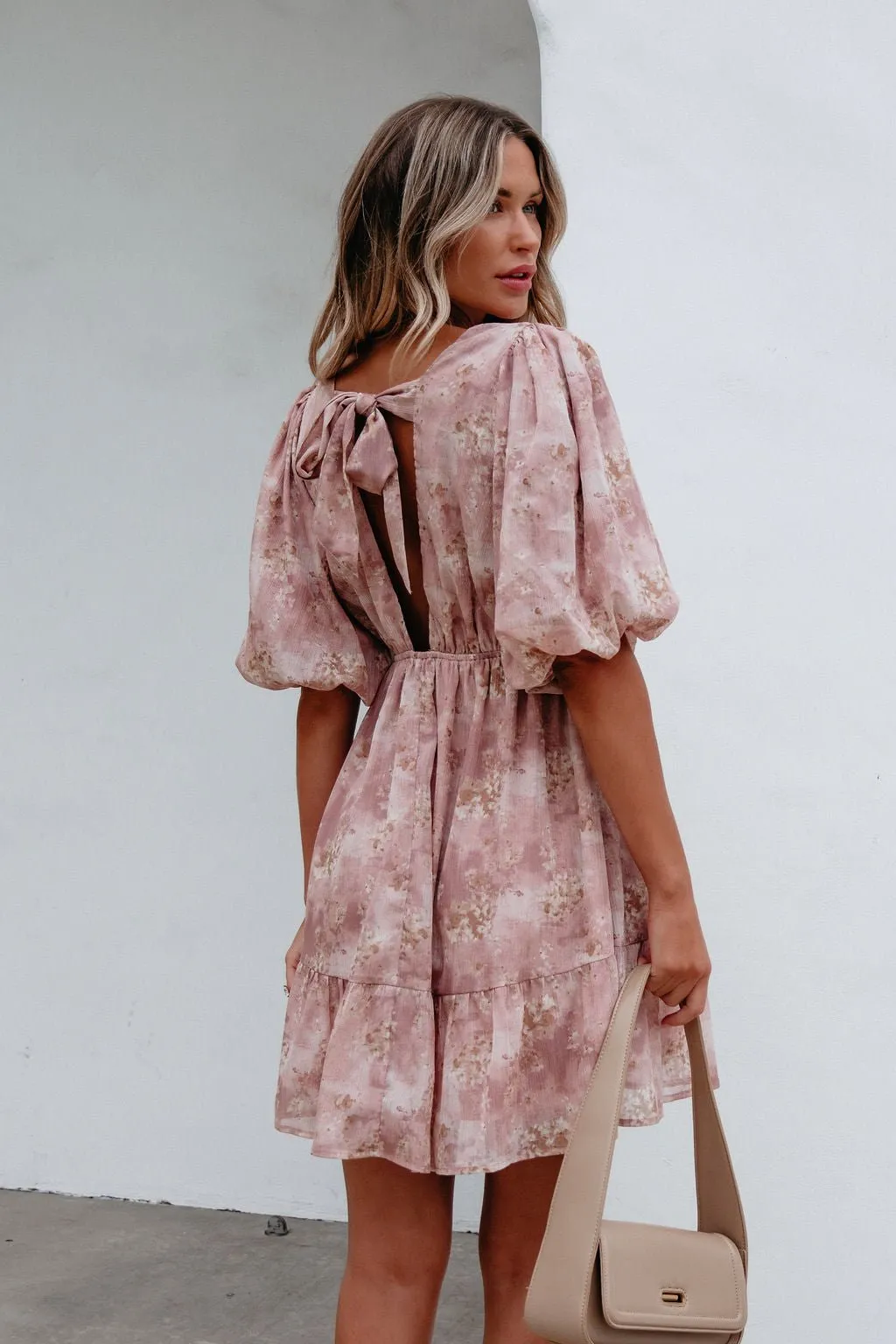 Blush Floral Print Mini Dress - FINAL SALE