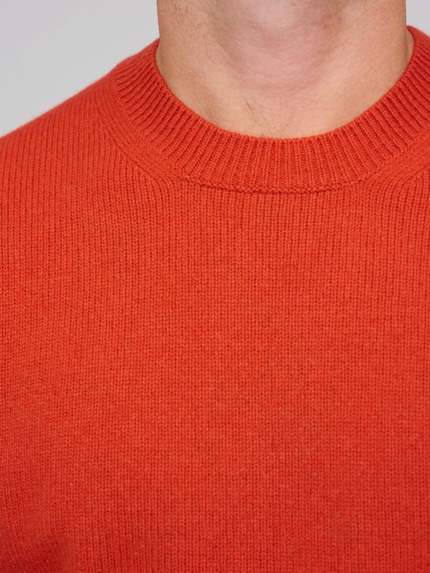 Cashmere/Lambswool Crew,  Perfect Orange