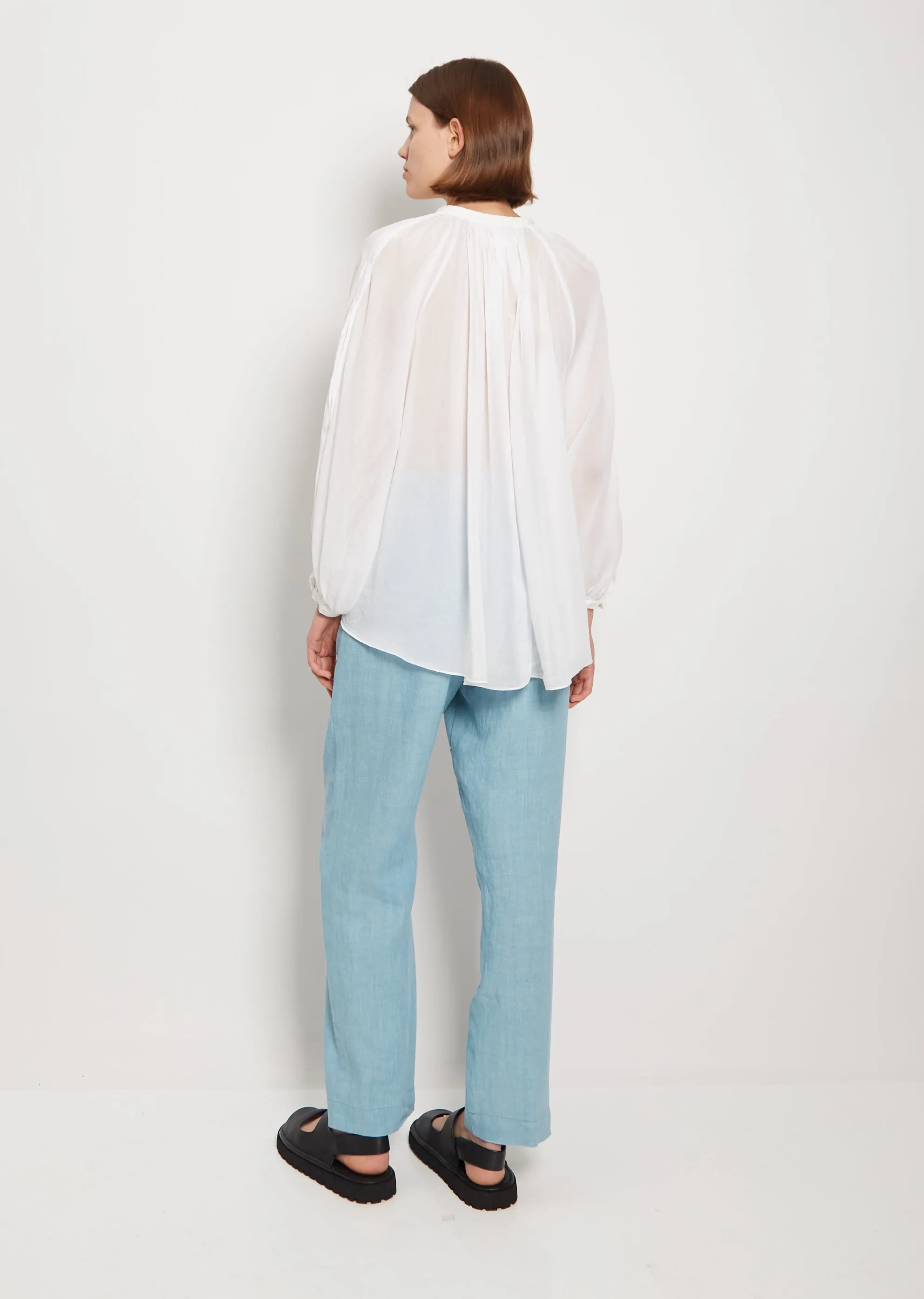 Cotton Silk Voile Poet Blouse