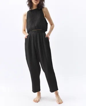 Crinkle Slouchy Pants Black