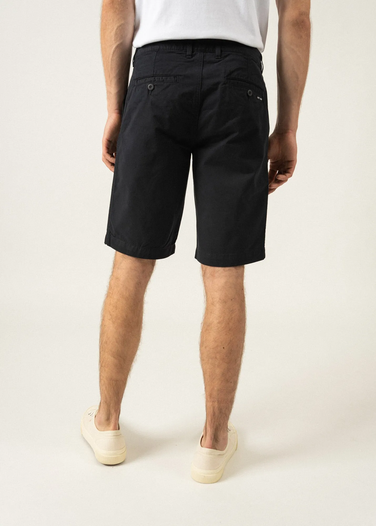 Doug straight Bermuda shorts - in cotton canvas (NAVY)