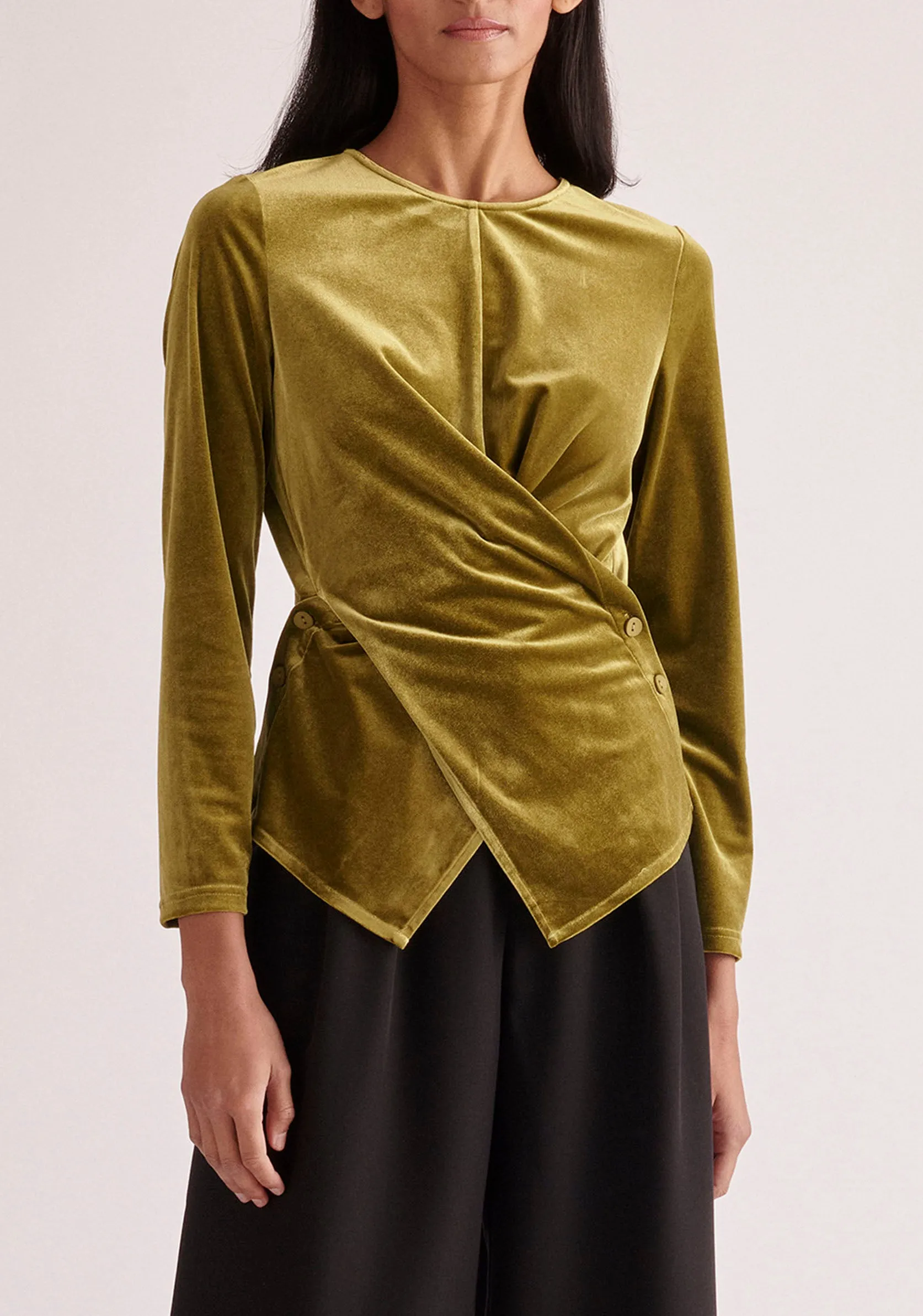 Draped Velvet Top