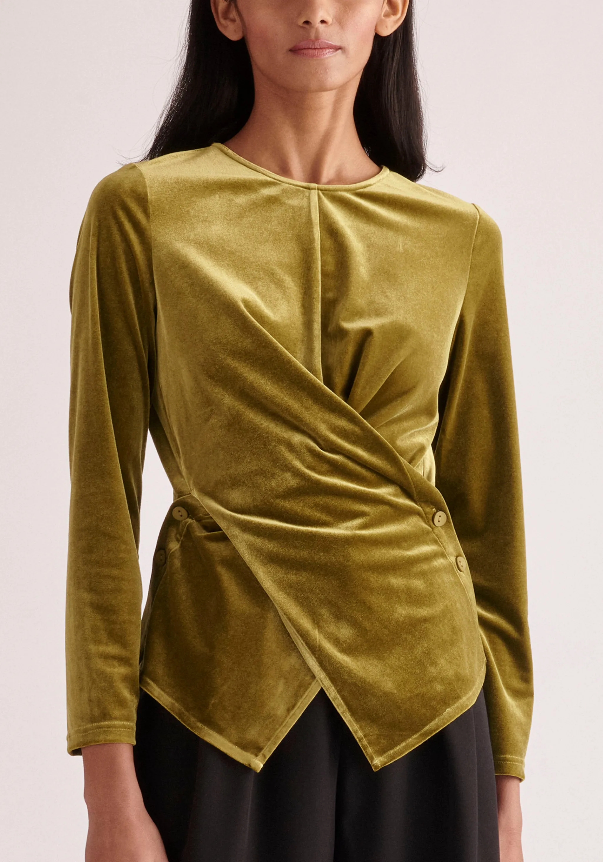 Draped Velvet Top