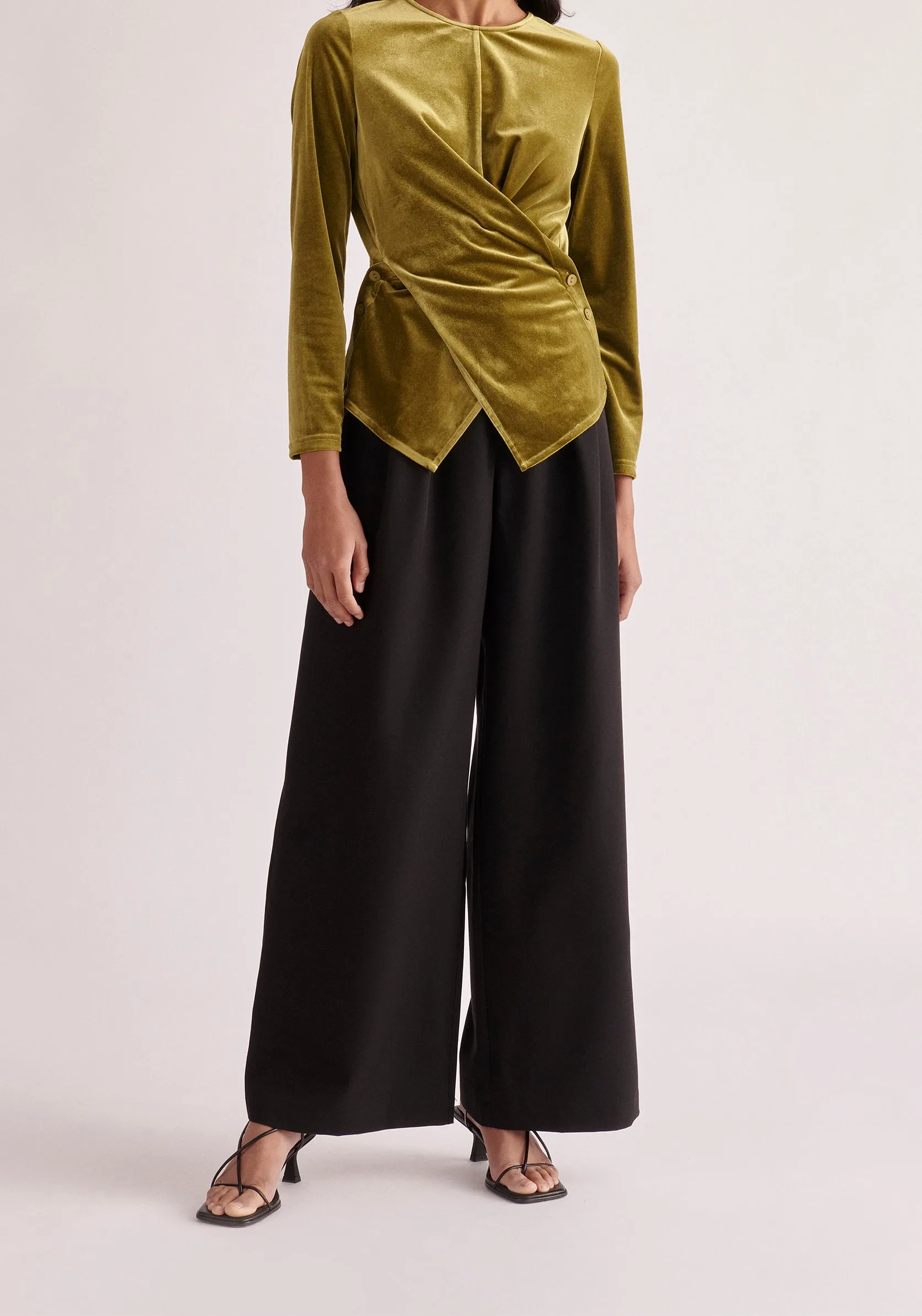 Draped Velvet Top