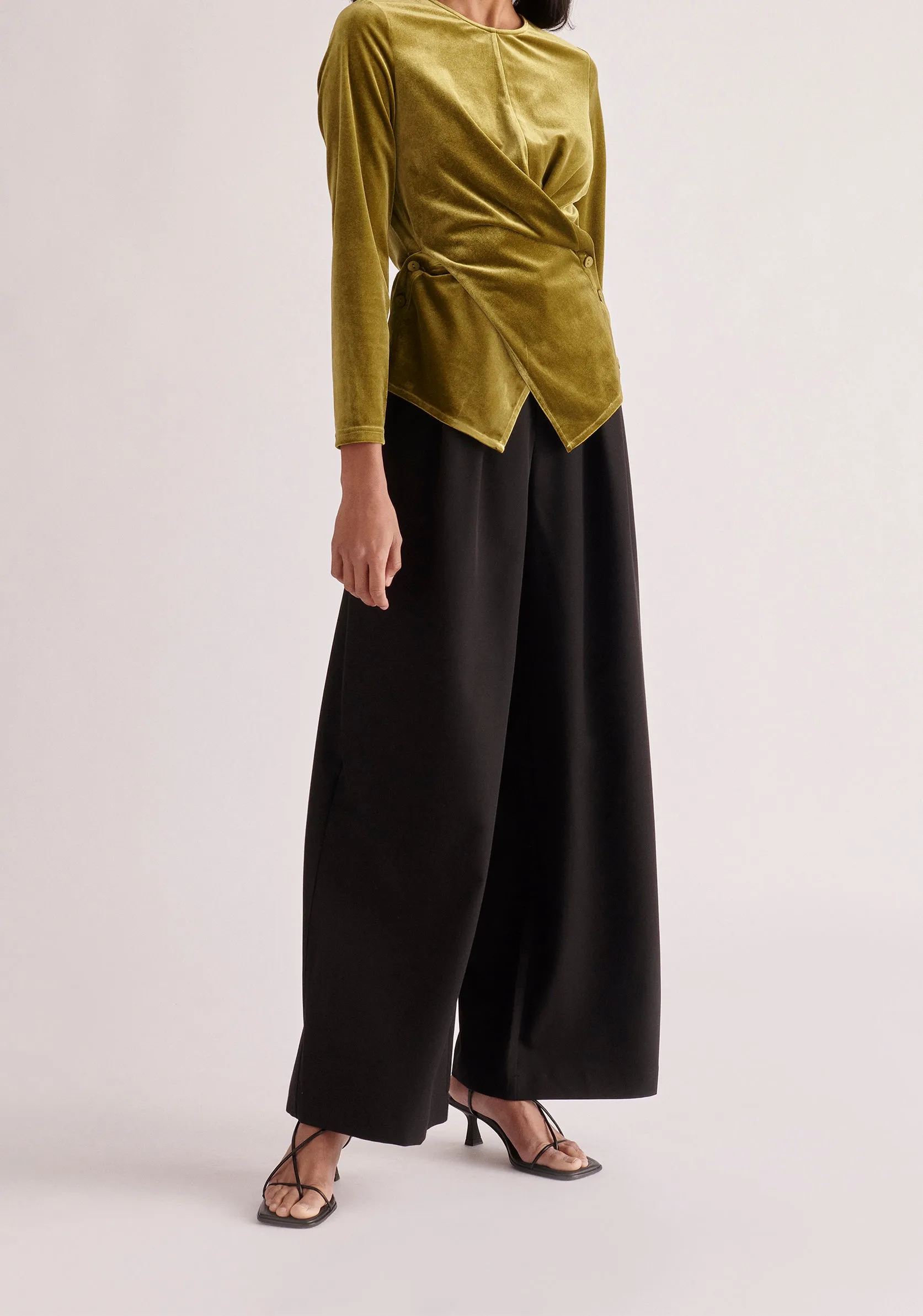 Draped Velvet Top