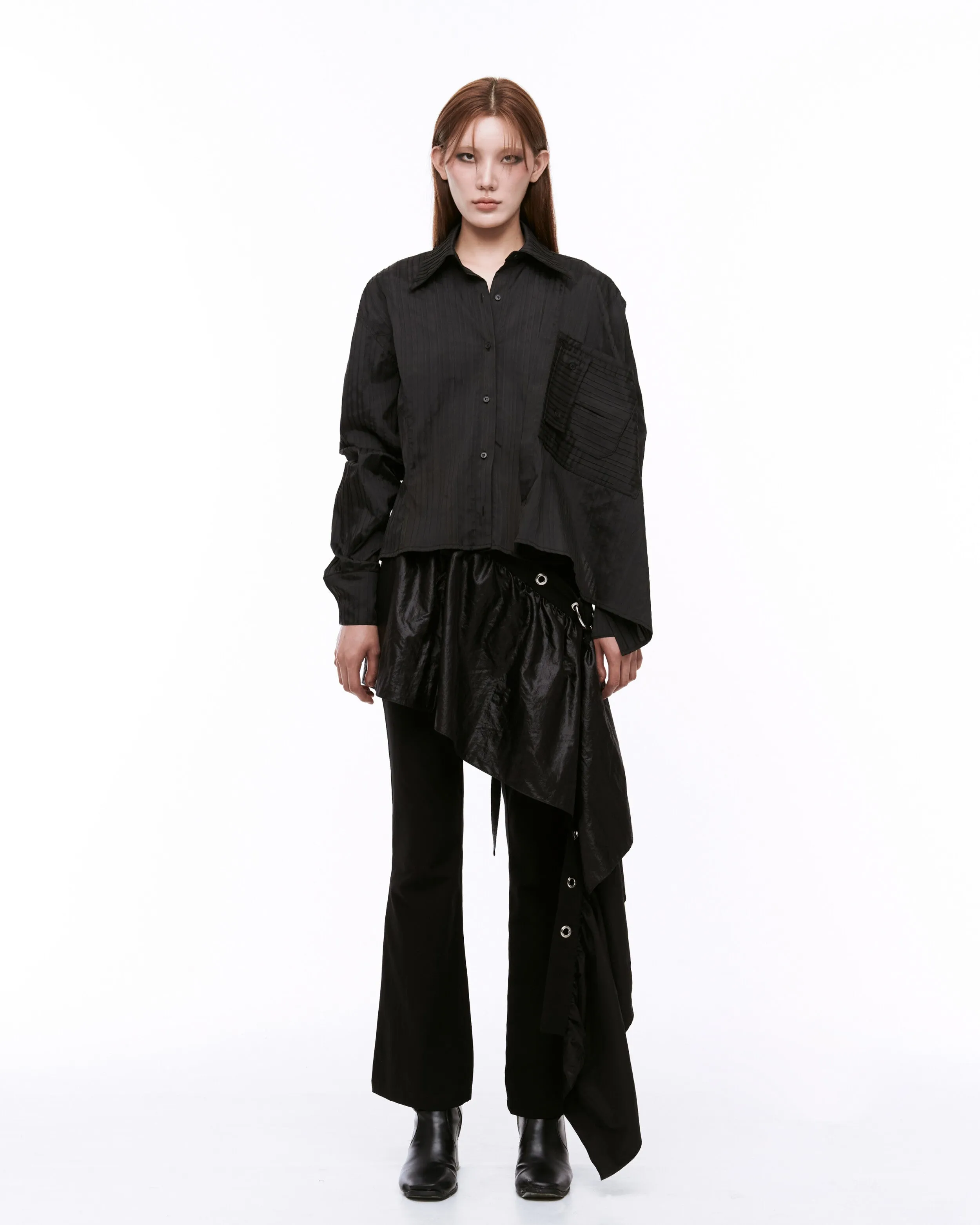 Draping shirt black