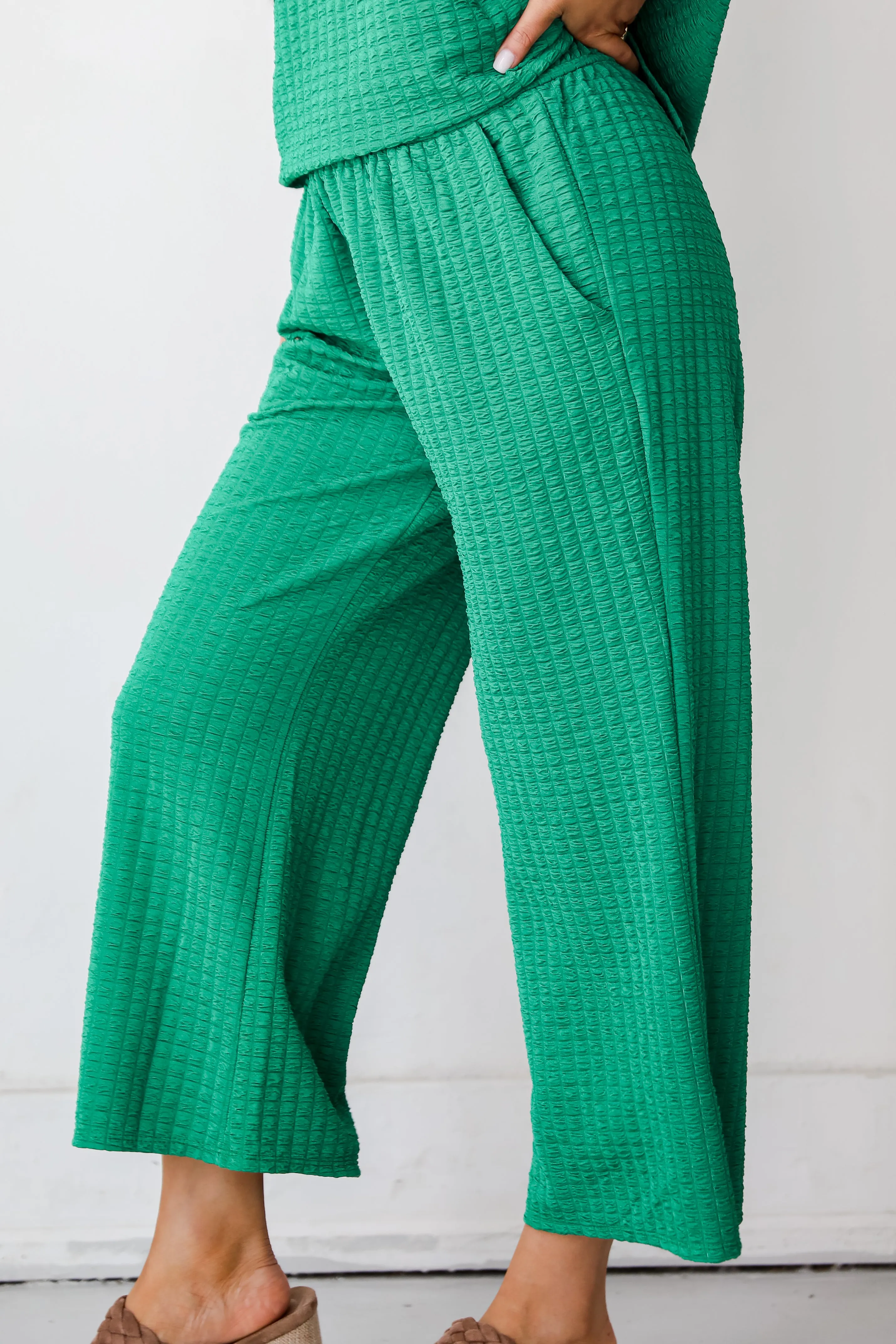 FINAL SALE - Sweet Surprise Textured Wide Leg Pants