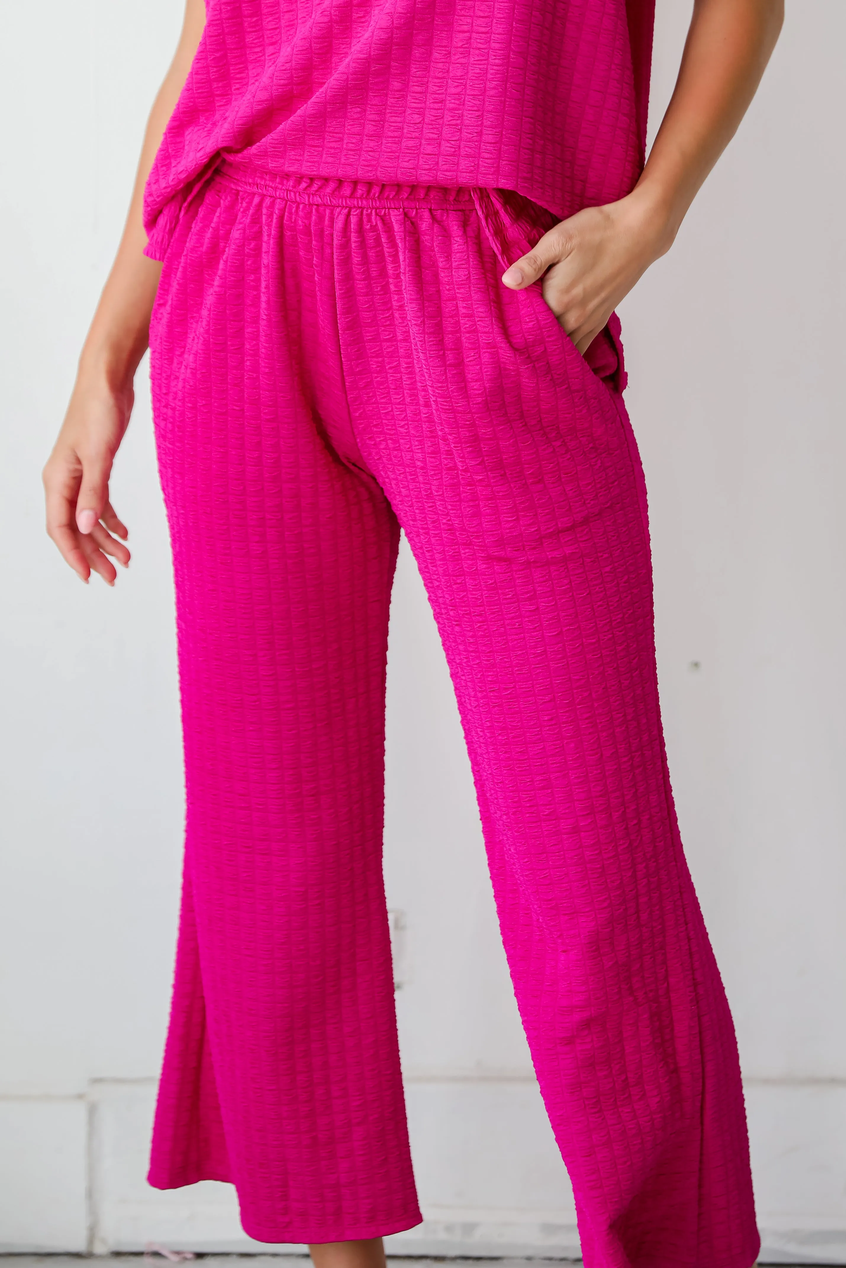 FINAL SALE - Sweet Surprise Textured Wide Leg Pants