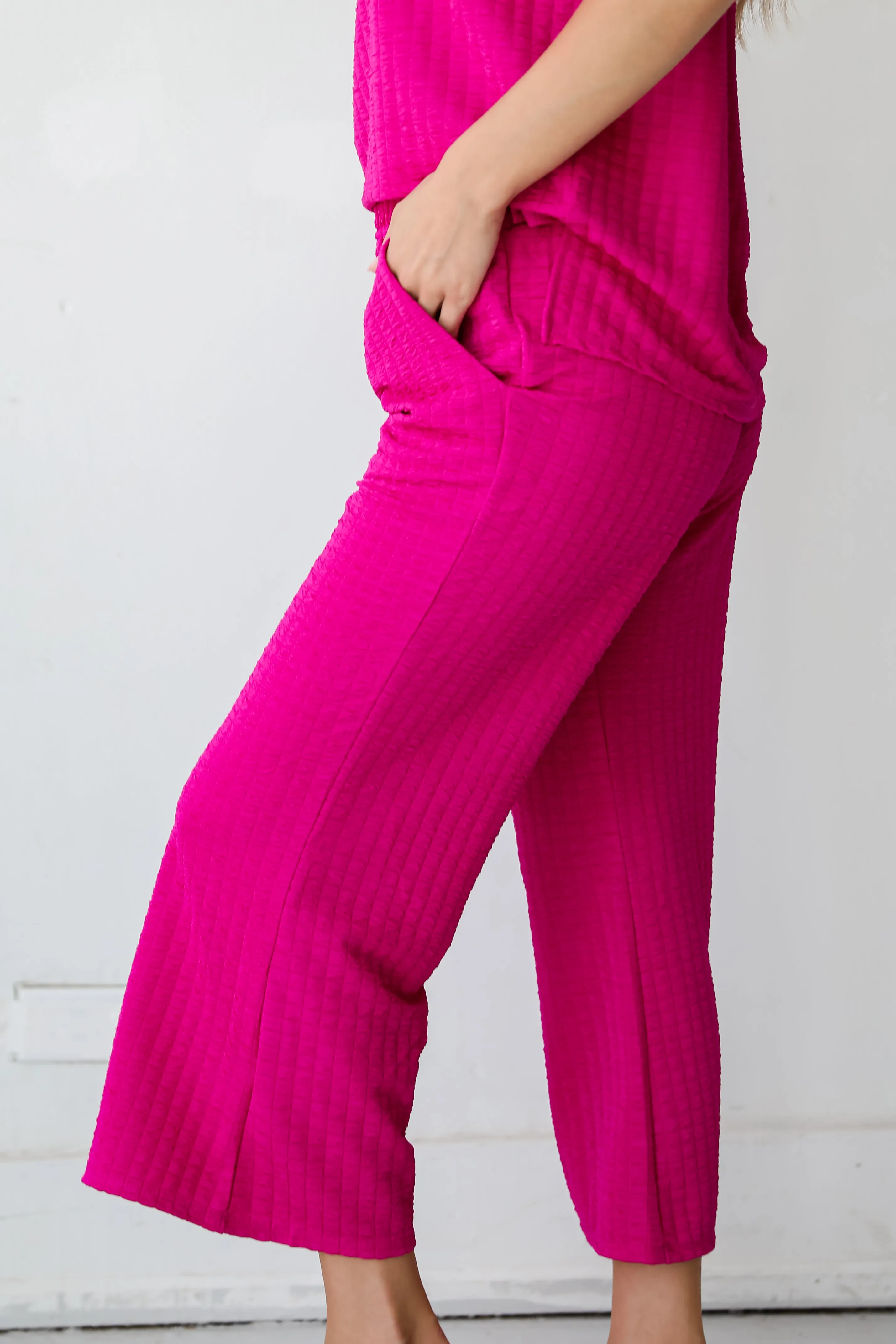 FINAL SALE - Sweet Surprise Textured Wide Leg Pants