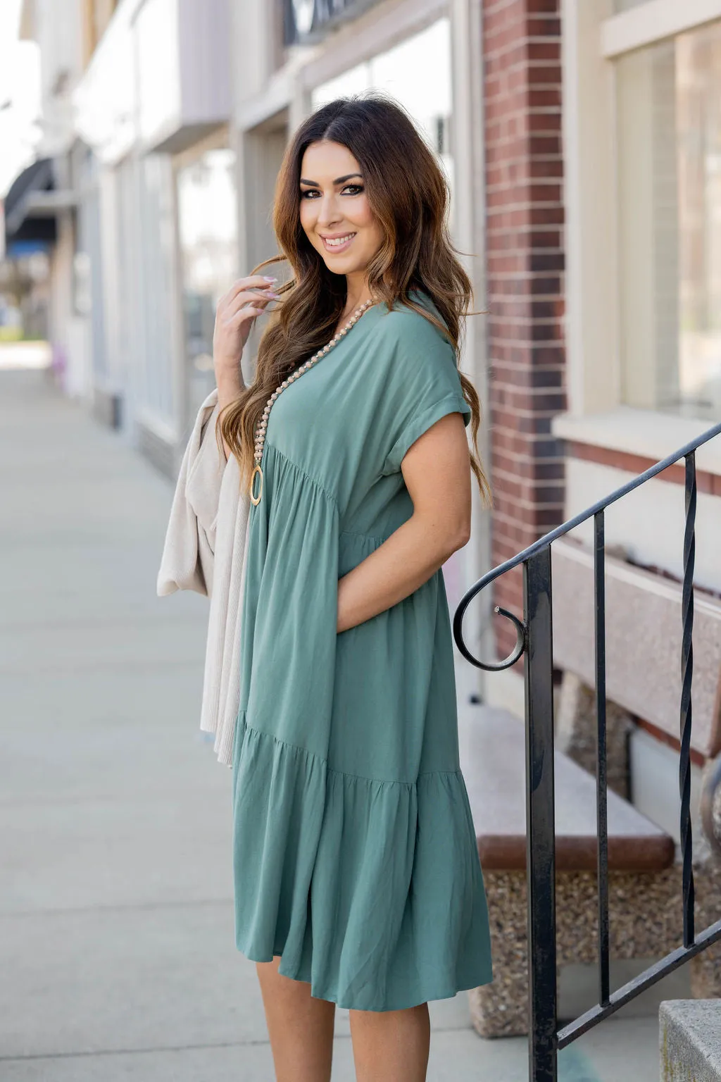 Flowy Tiered Midi Dress