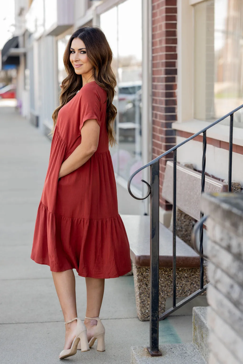 Flowy Tiered Midi Dress