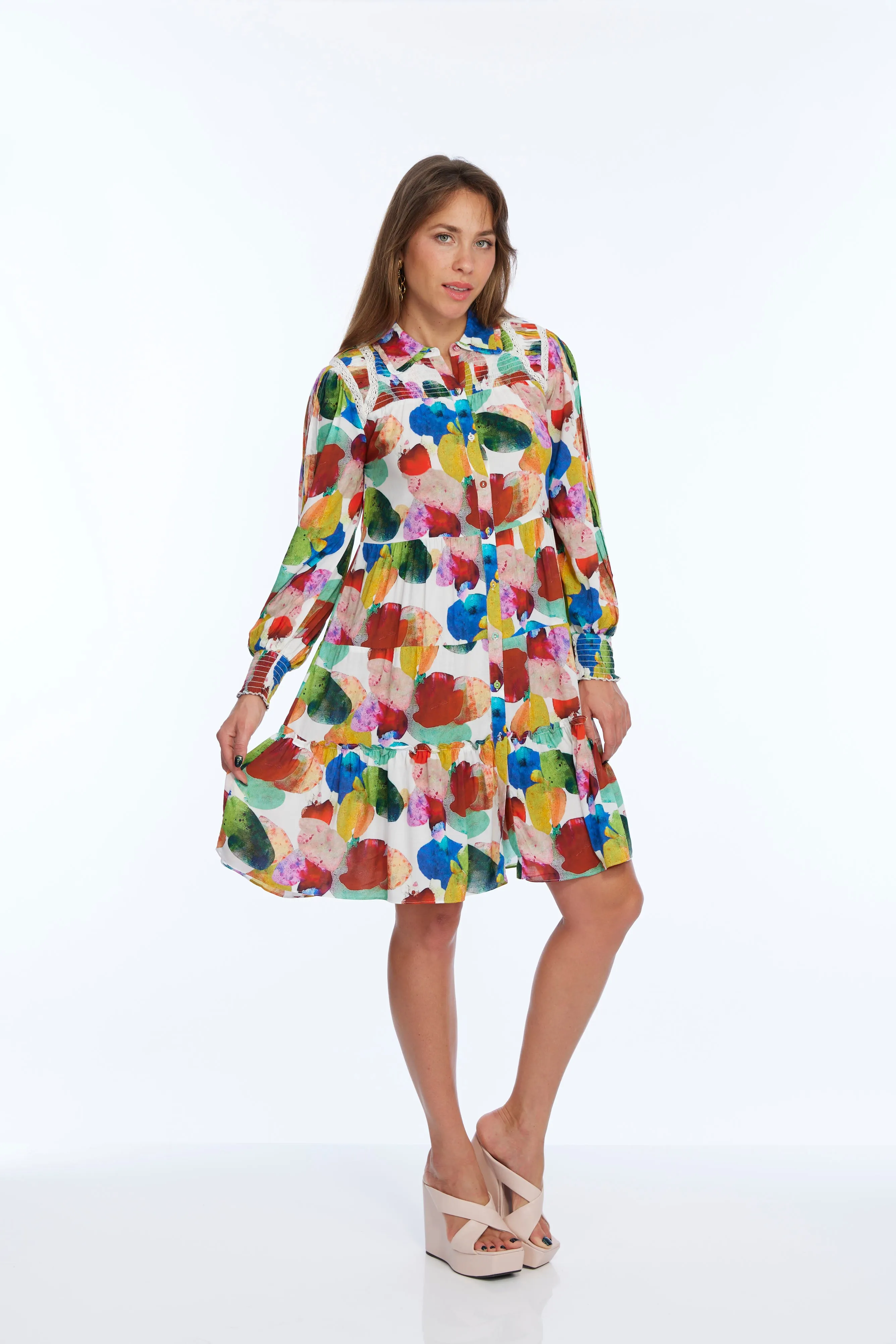 Fuschia Multi Cocktail Dress | Vesta LIOR