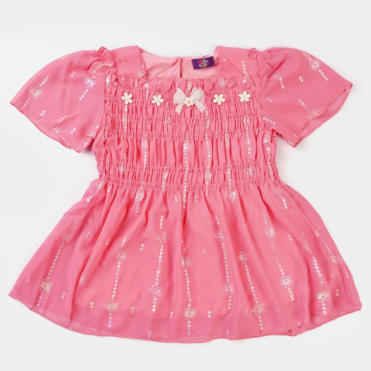 Girls Chiffon Fancy Top-Pink