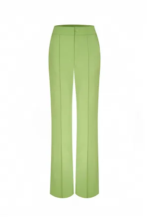 Glen Straight Side Pocket Twill Floor Length Pants