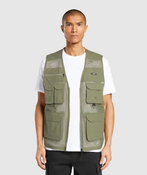 Gymshark Woven Gilet - Utility Green