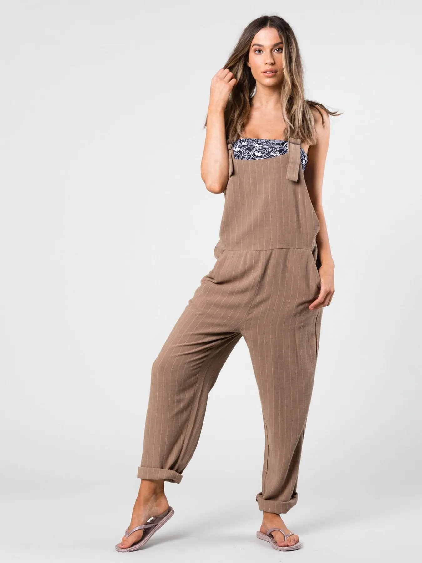 Heartbreaker Stripe Overall - Coriander