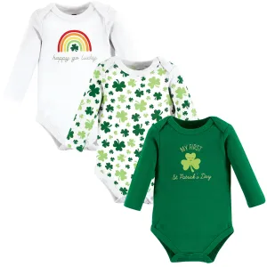 Hudson Baby Cotton Long-Sleeve Bodysuits, St Patricks Rainbow