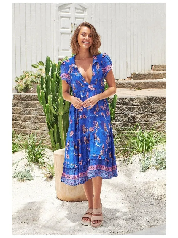 JAASE Soleil Print Nella Midi Dress