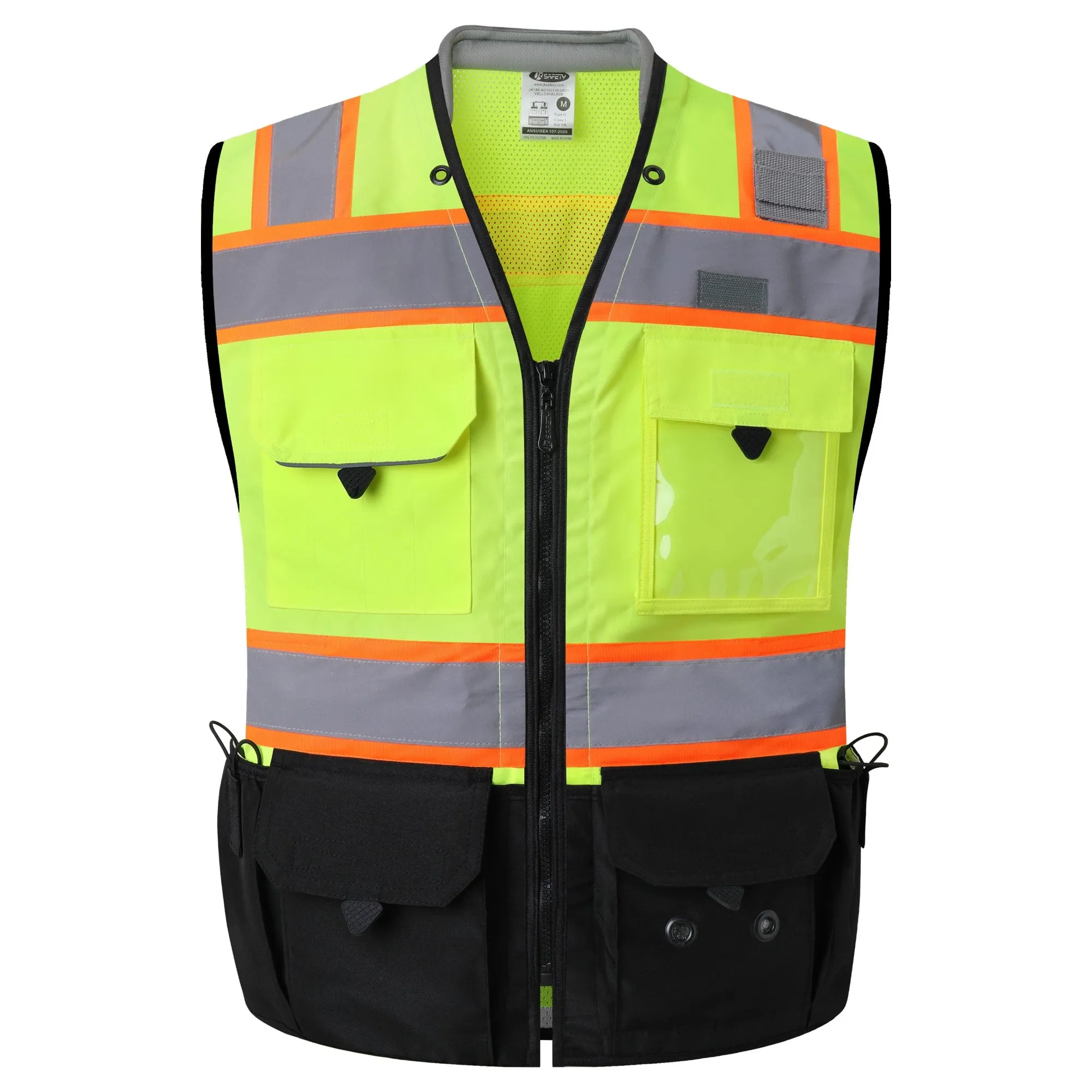 JKSafety Heavy Duty Reflective Surveyor Safety Vest Cushioned Collar (JK188)