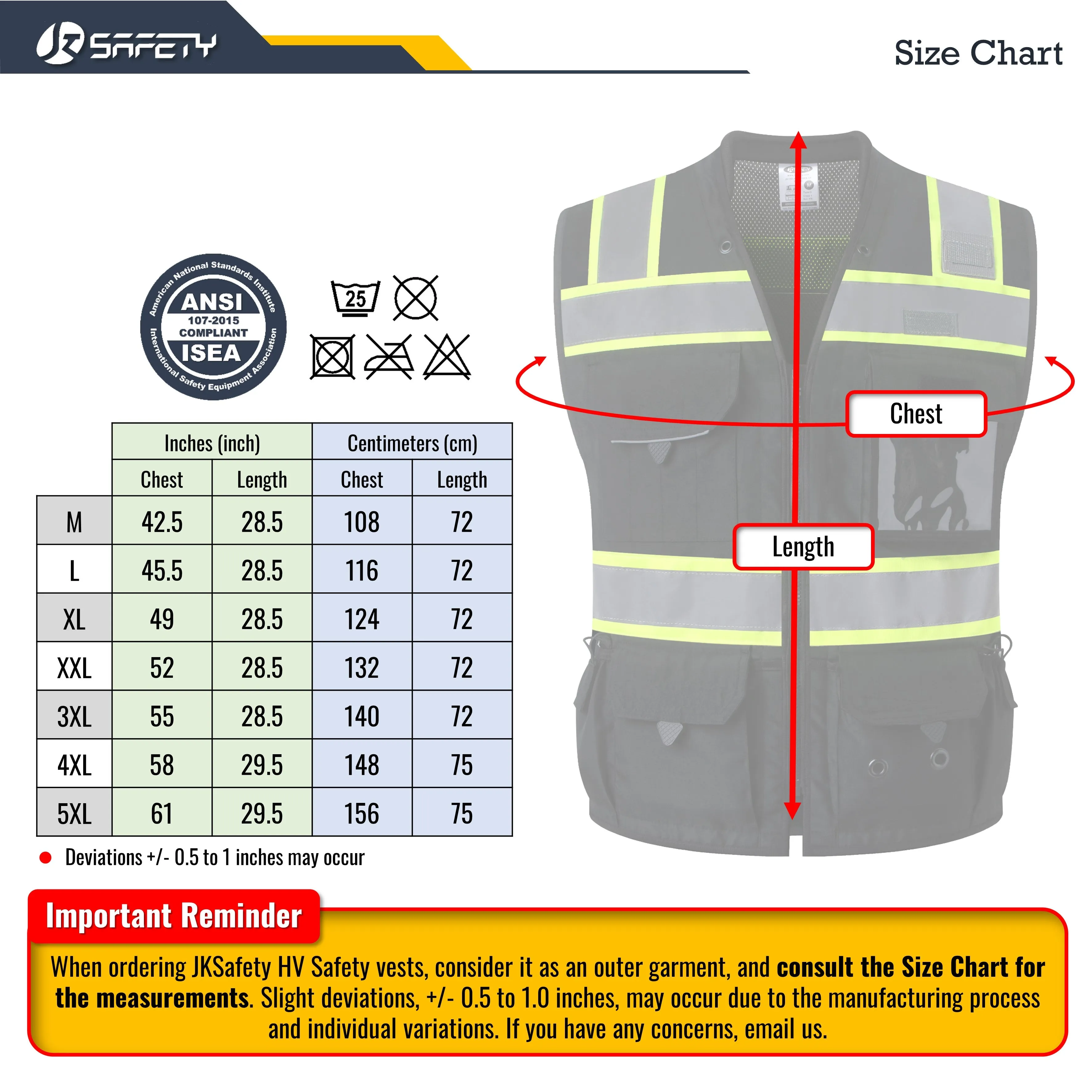 JKSafety Heavy Duty Reflective Surveyor Safety Vest Cushioned Collar (JK188)