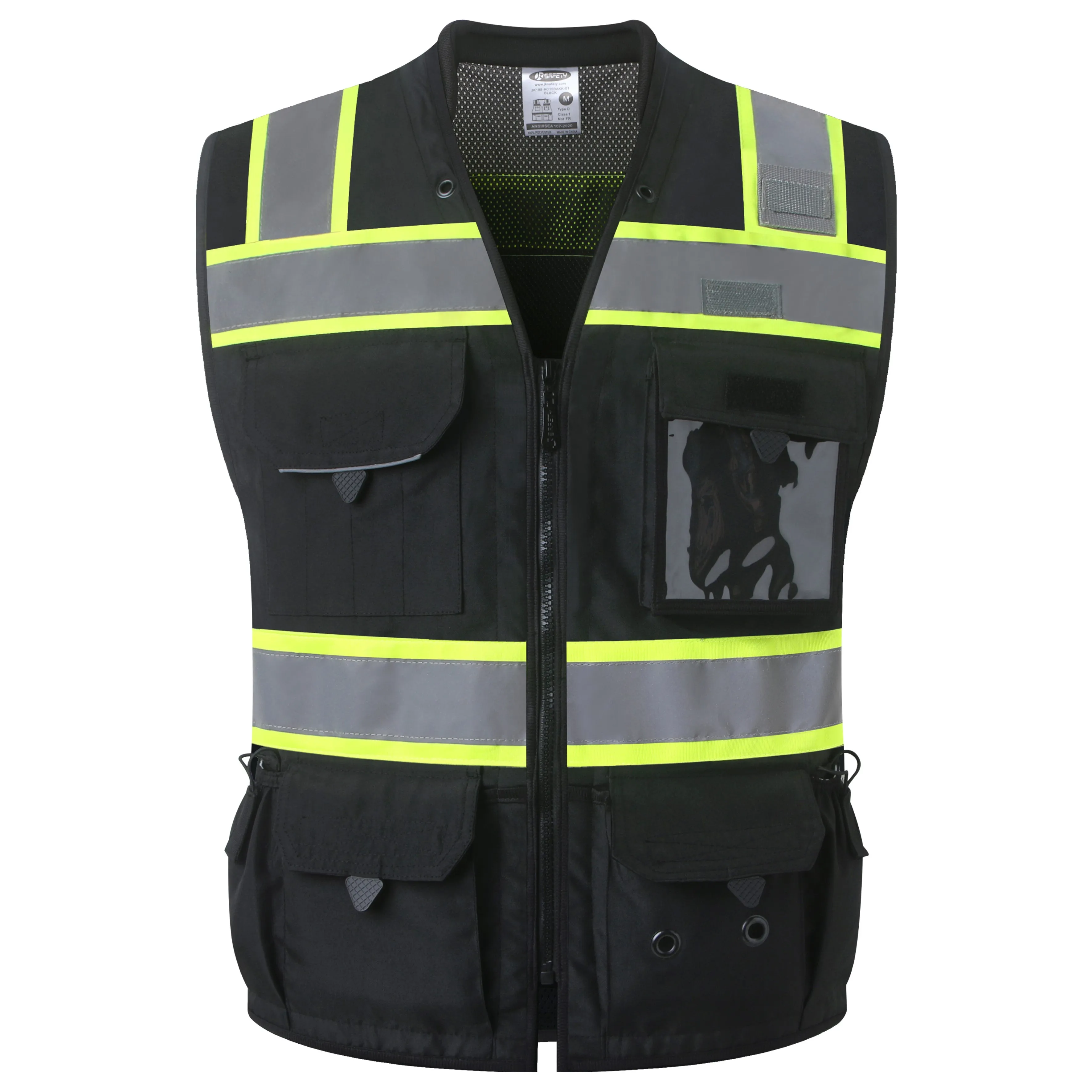 JKSafety Heavy Duty Reflective Surveyor Safety Vest Cushioned Collar (JK188)