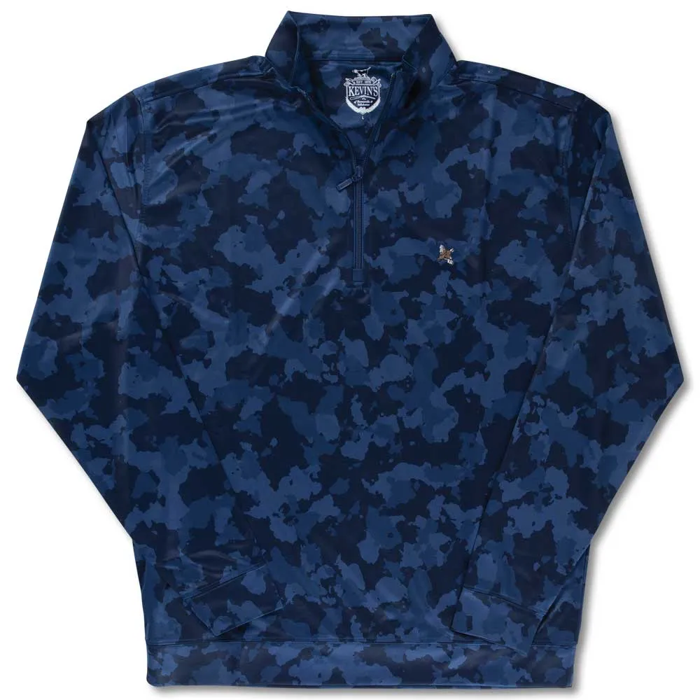 Kevin's 1/4 Blue Camo Performance Pullover