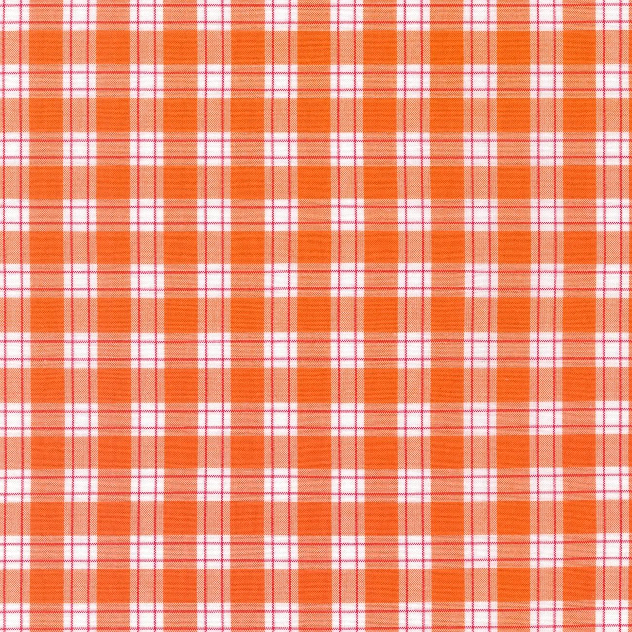 Kitchen Window Wovens Thin Plaid Orangeade