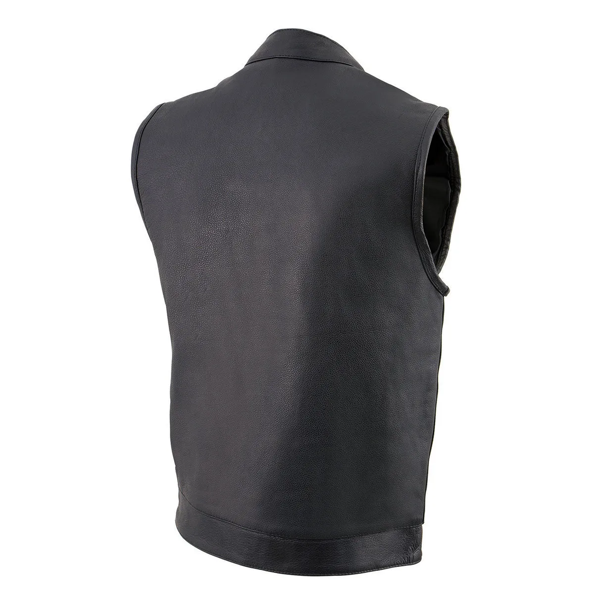 Milwaukee Leather MLM3510 Men's Black Premium Leather Club Style Vest