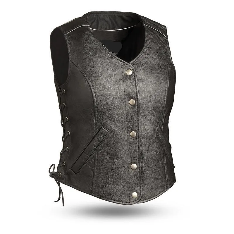 MKL - Cynthia Women's Motorcycle Leather Vest