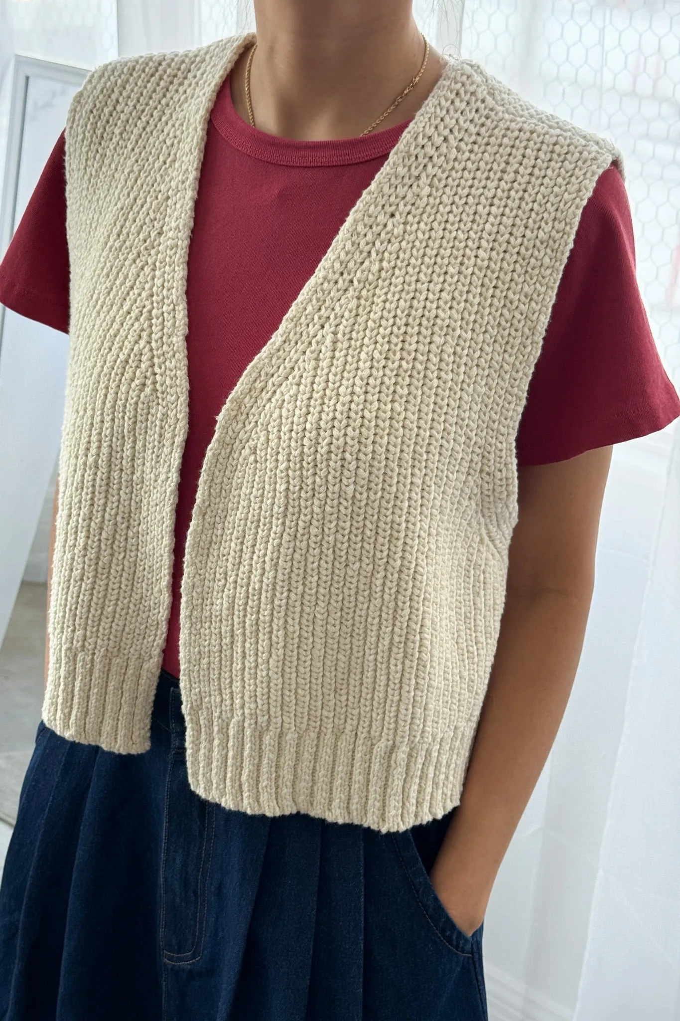 Naturel Cotton Granny Sweater Vest