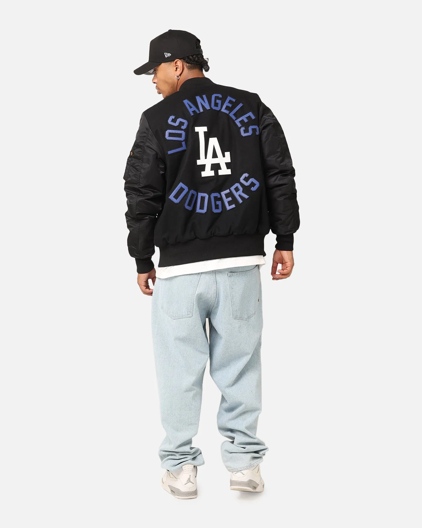 New Era Los Angeles Dodgers Alpha Industries MA-1 Wool Varsity Jacket Black