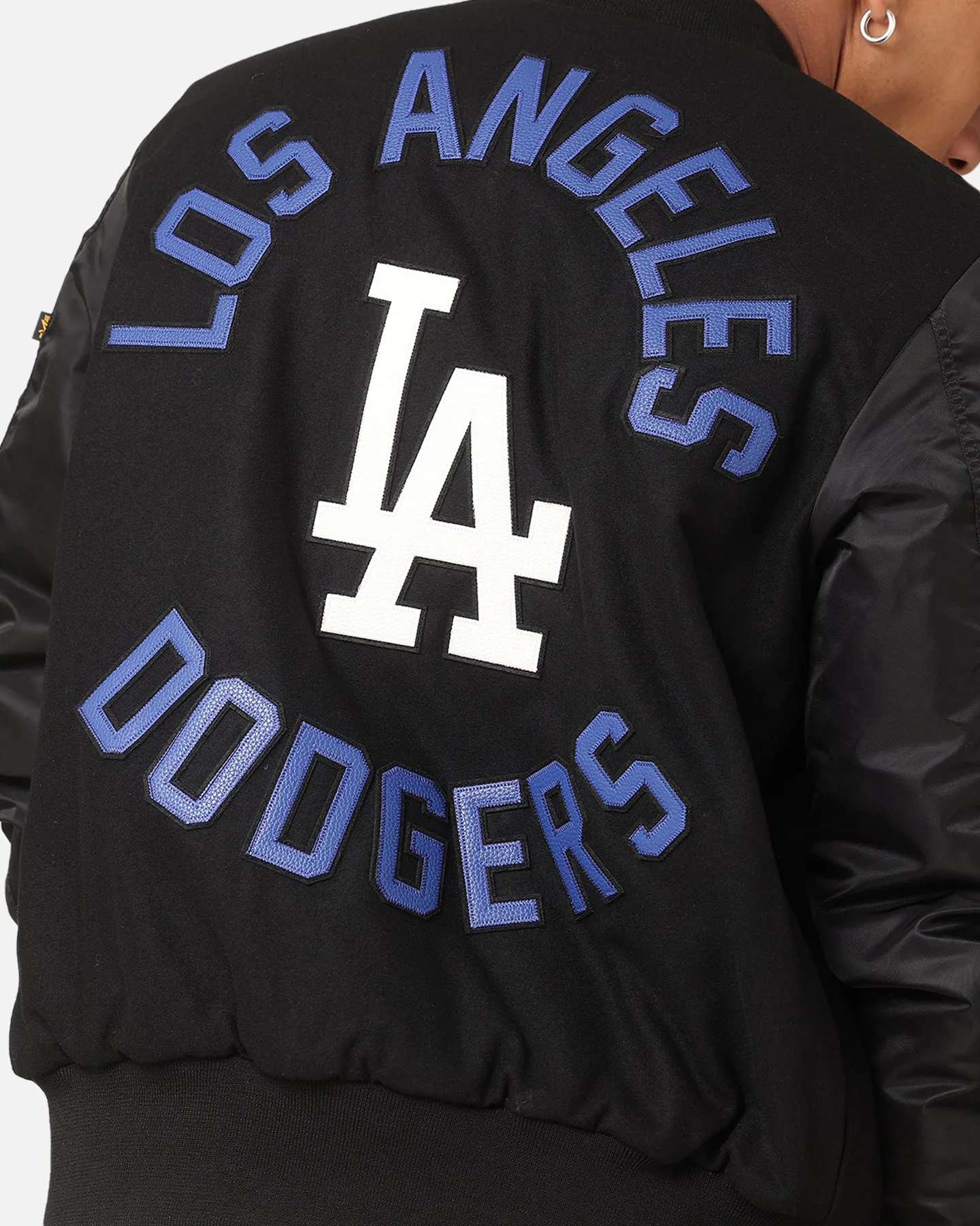 New Era Los Angeles Dodgers Alpha Industries MA-1 Wool Varsity Jacket Black