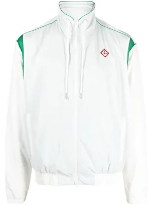 perforated panelled  track jacket