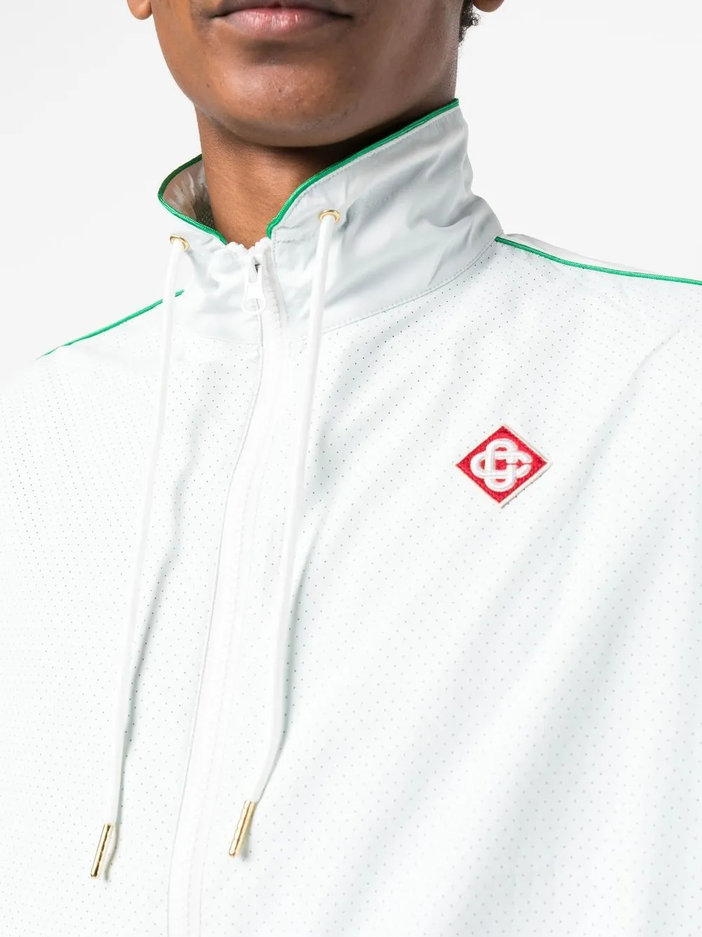 perforated panelled  track jacket