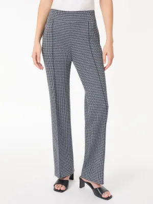 Petite Pull-On Houndstooth Wide Leg Pant